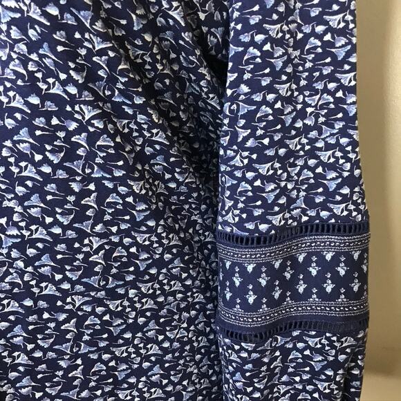 NWT Daniel Rainn Women's V Neck Blue Floral Shift Dress Long Sleeve Medium - Picture 5 of 8